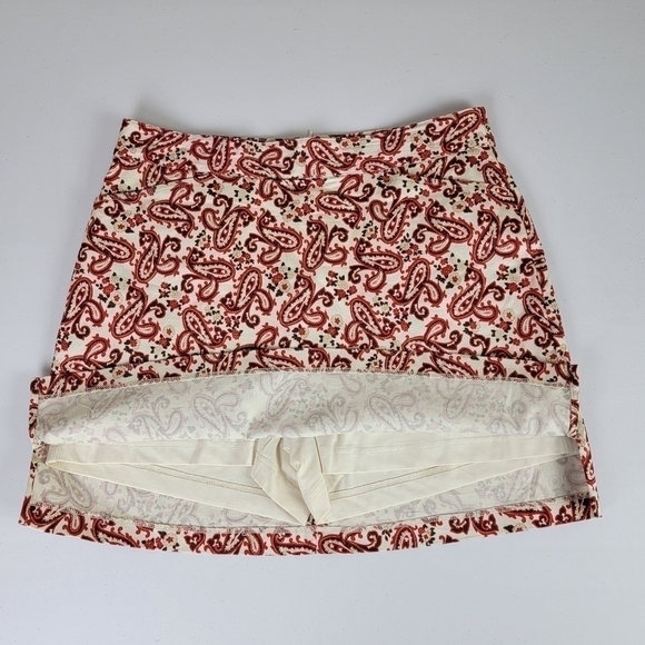Lady Hagen Tango Red Woven Paisley Print Golf Skirt/Skort Sz 8 - Picture 3 of 14